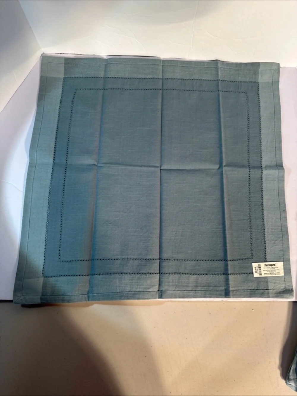 Pier 1 Imports Hemstitch Smoke Blue Napkins Lot Of 5 Cotton 20”x20” Discontinued